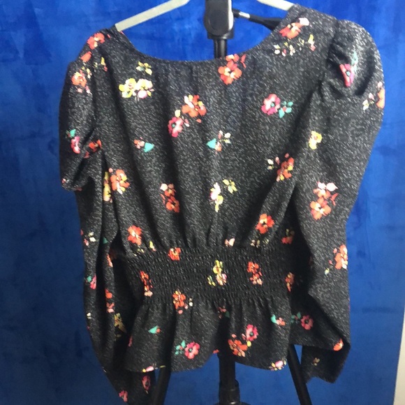 Free press clothing size large like asize 12.Gathered waist. Blouse.Puffy sleeve - Picture 2 of 2